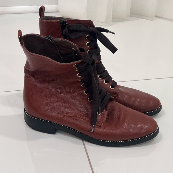 Woman’s A Soliani brown leather lace up bootie size 8.5 - Picture 3 of 4